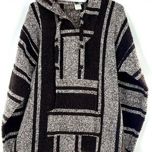 Artesanias Black White Baja Hoodie Size XL